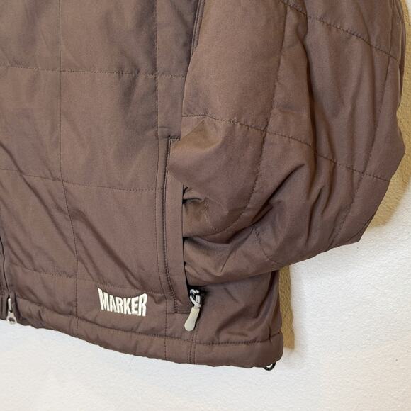 Marker Puffer Ski Jacket Womens Sz Large Chocolate Brown Outerwear Snowboarding - Picture 3 of 10